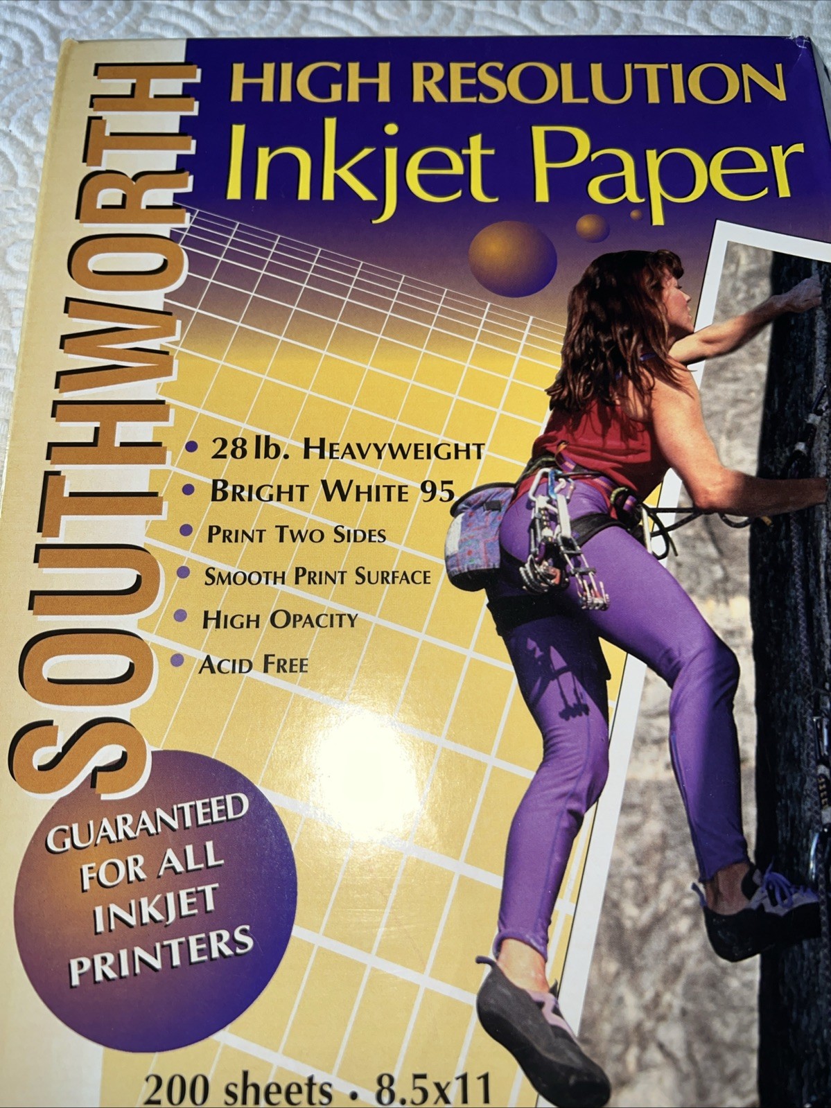 Southworth High Res Inkjet Paper 200 Sts 28 lb Hvywht Bright White 95 8.5 x 11