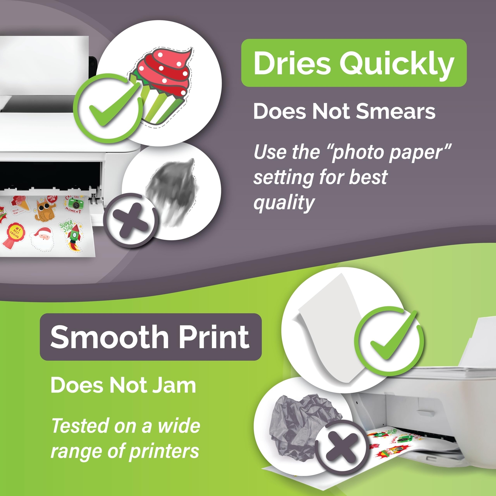 Premium Printable Vinyl Sticker Paper for Inkjet & Laser Printer – 34 Sheets …