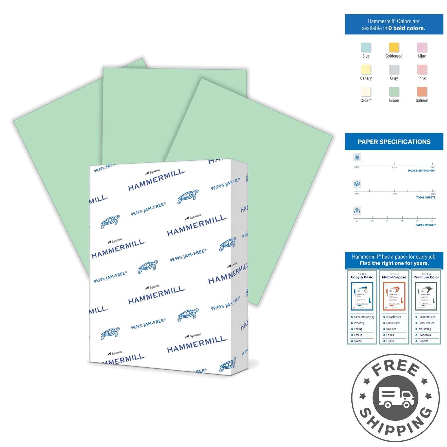 Eco-Friendly 20 lb Pastel Green Paper – 8.5×11 for Creative Printing, 500 Sheets