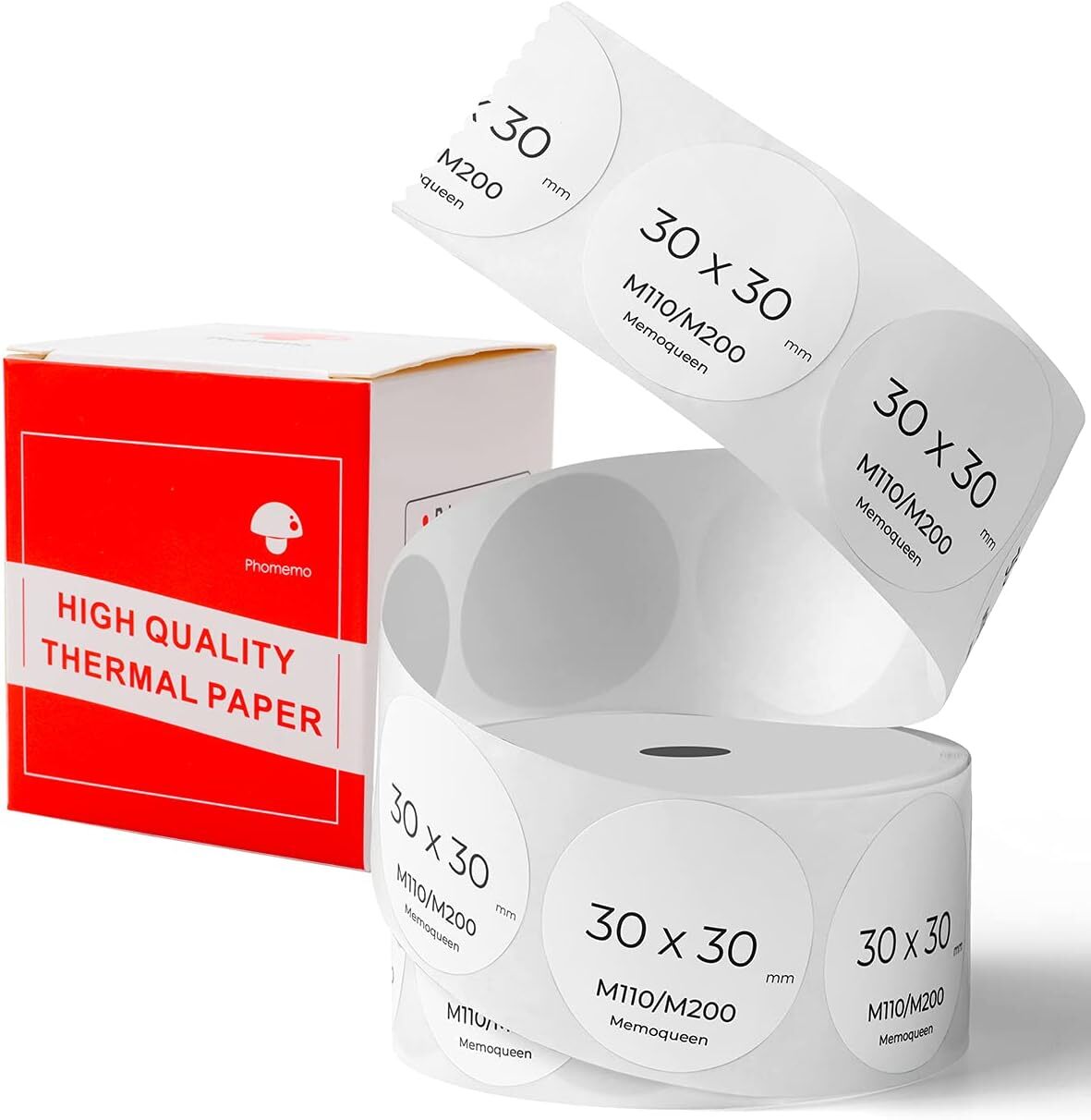 Thermal Sticker Label Self-Adhesive Round Direct Thermal Labels for Phomemo M110