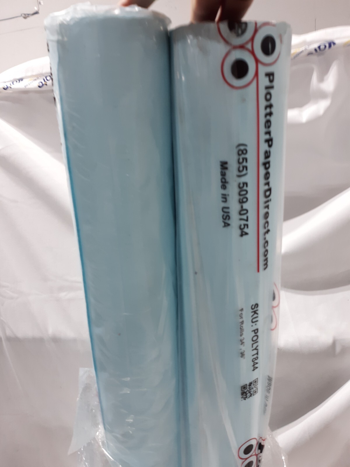 Plotter Paper Direct PolyT844 Plotter Paper – 2 Rolls, Blue – 36″ x 500′