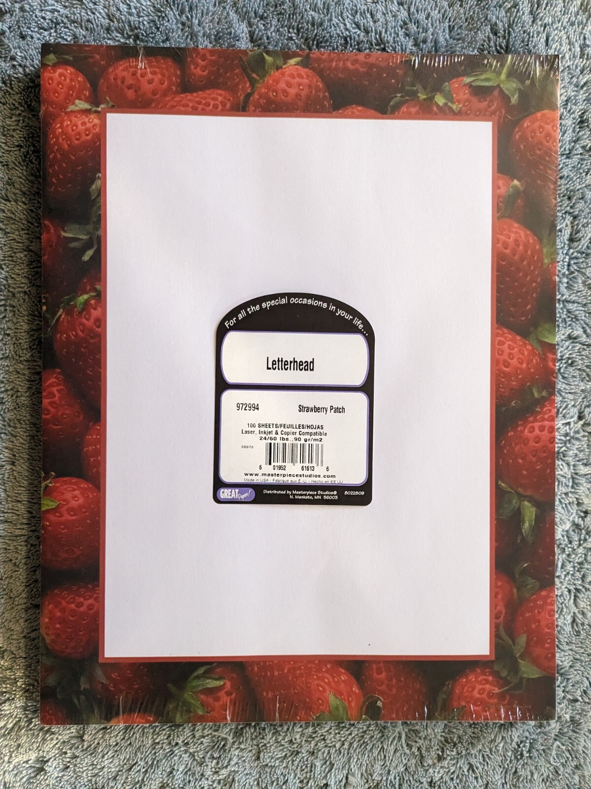 Great Papers Letterhead Strawberry Patch 100 Sheets 11″X8.5″ 24/60 .90 gr/m2