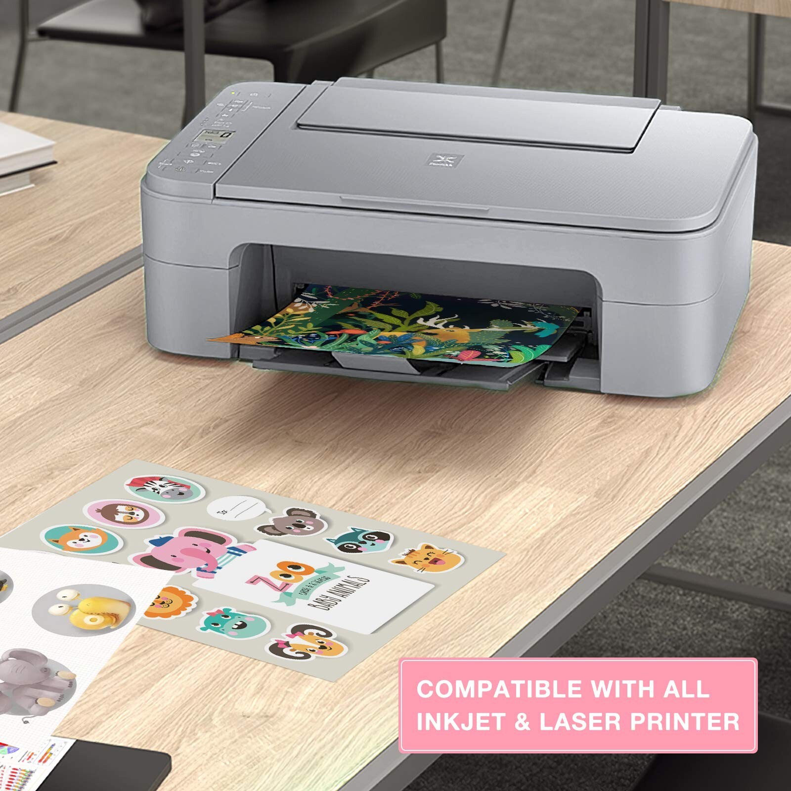 Printable Vinyl for Inkjet Printer – 55 Pack Matte White Printable Vinyl Stic…