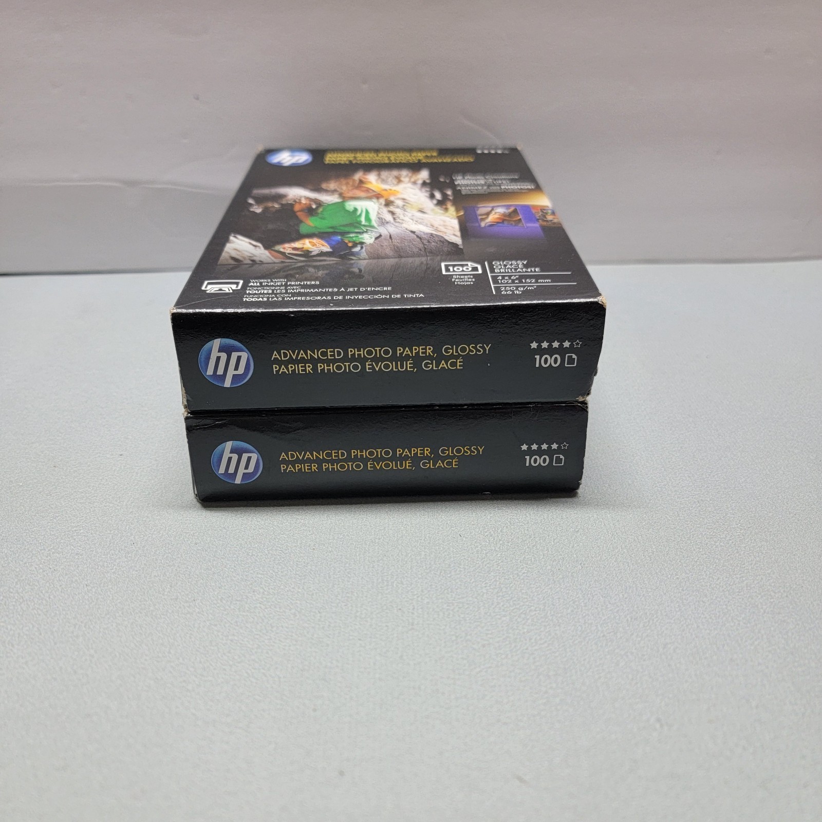 2 -HP Advanced Photo Glossy Q6638A Paper 100 Sheets 4×6 66lb All InkJet Printers