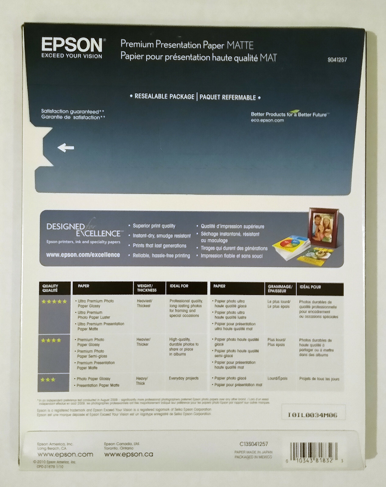 Epson Premium Matte Presentation Paper, 8.5″ x 11″, 50/Box (S041257) Lot 3 (150)