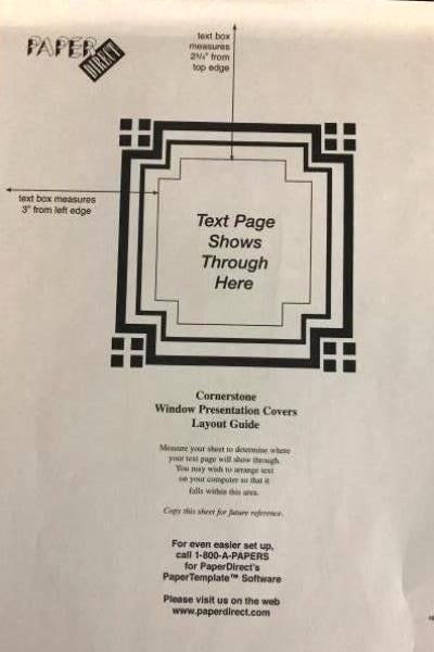 Lot of 2 Paper Direct Presentation Cover Papers Cornerstone Window Foil 50 New