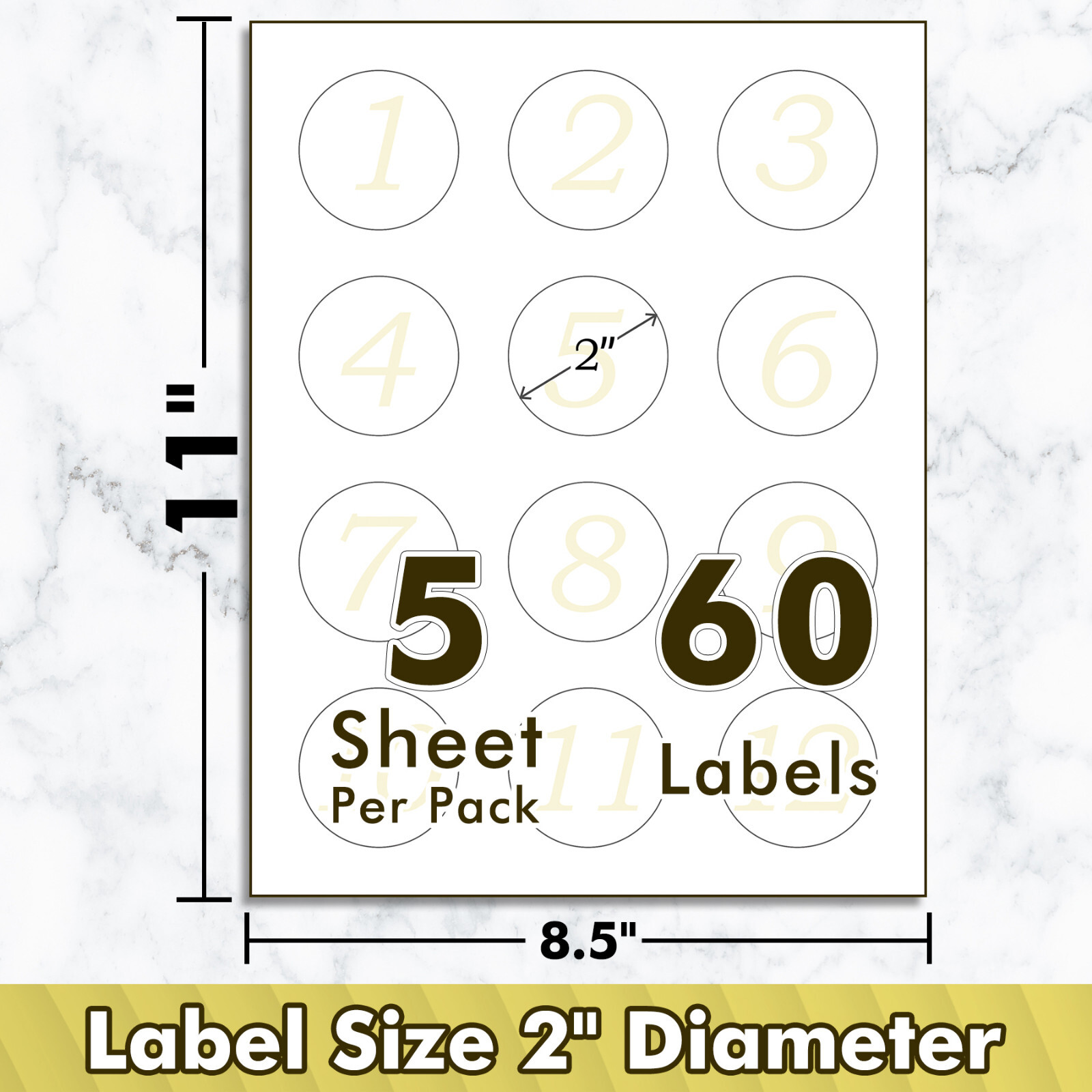 Koala Round Labels 2 Inch Printable Round Stickers Waterproof Matte White Label