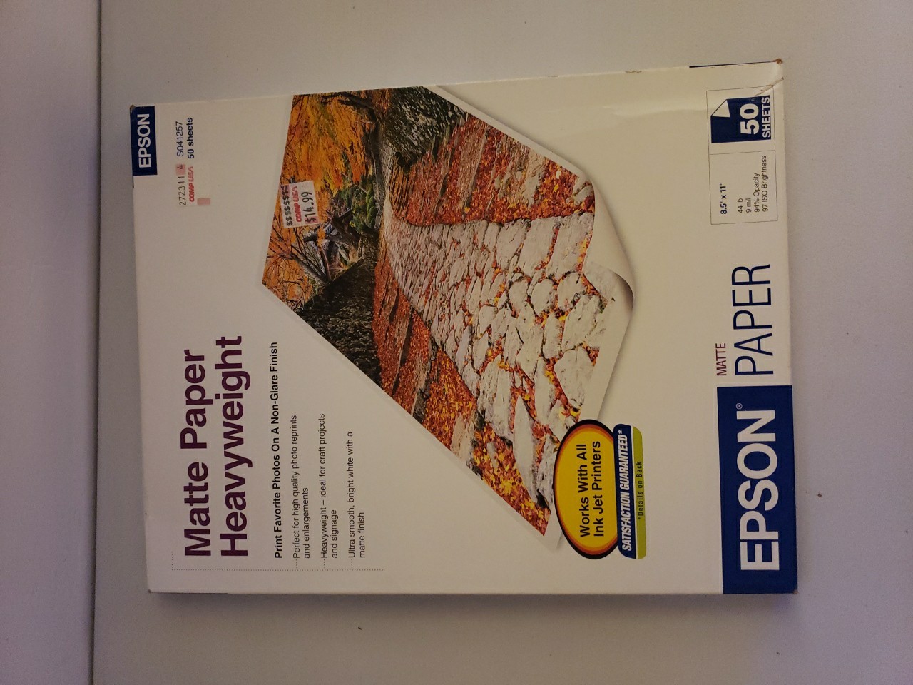 Lot Of 2 Epson Matte Heavyweight Photo Paper S041257 8.5 x 11 50 sheets Per Box