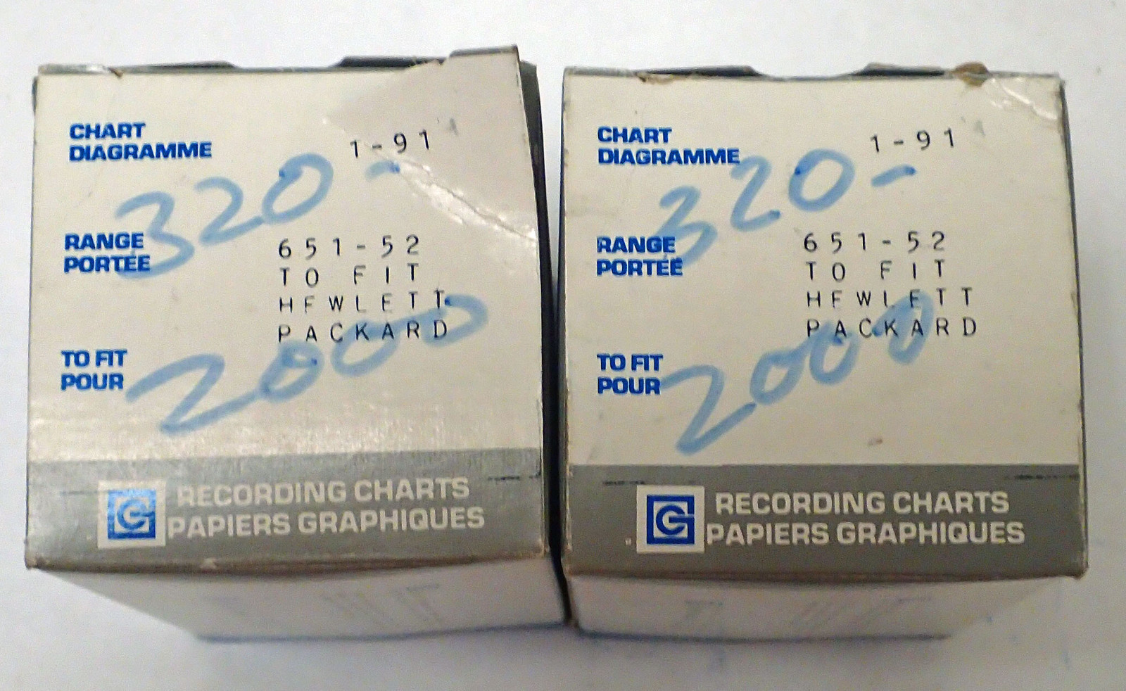 LOT OF 2 RECORDING CHARTS/GRAPHIC CONTROLS CANADA 1-91 ROLLS TO FIT 651-52 NEW!!