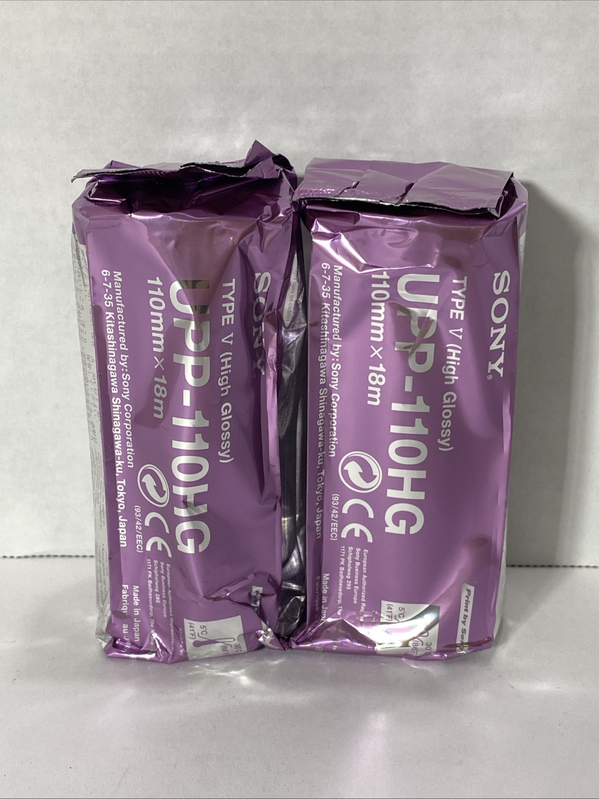 Sony Type V (High Glossy) Thermal UPP-110HG 110mm x 18m 2 ROLLS NEW SEALED