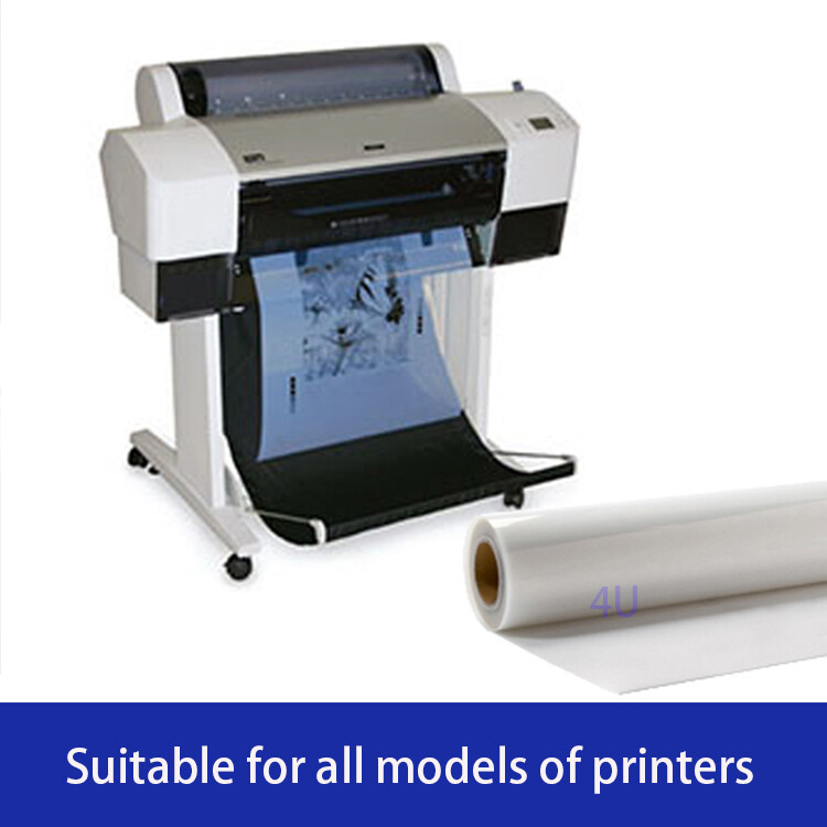 2 rolls，17″x100ft，Waterproof Inkjet Milky Transparency Film Screen Printing 5mil