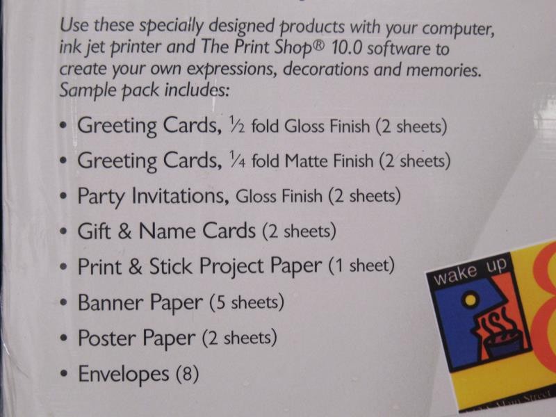 Vtg Invent It The Print Shop 10.0 Sample Pack Stickers Banner Posters Envelopes