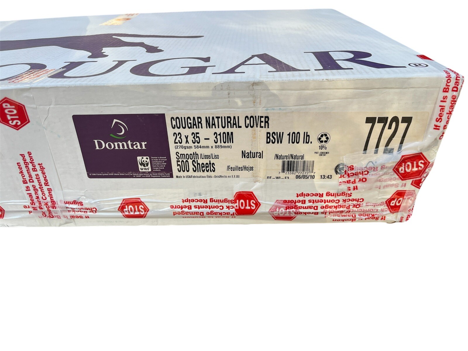 Domtar® Cougar™ Natural Opaque Smooth 100 lb. Cover 23×35 in. 500 per Carton