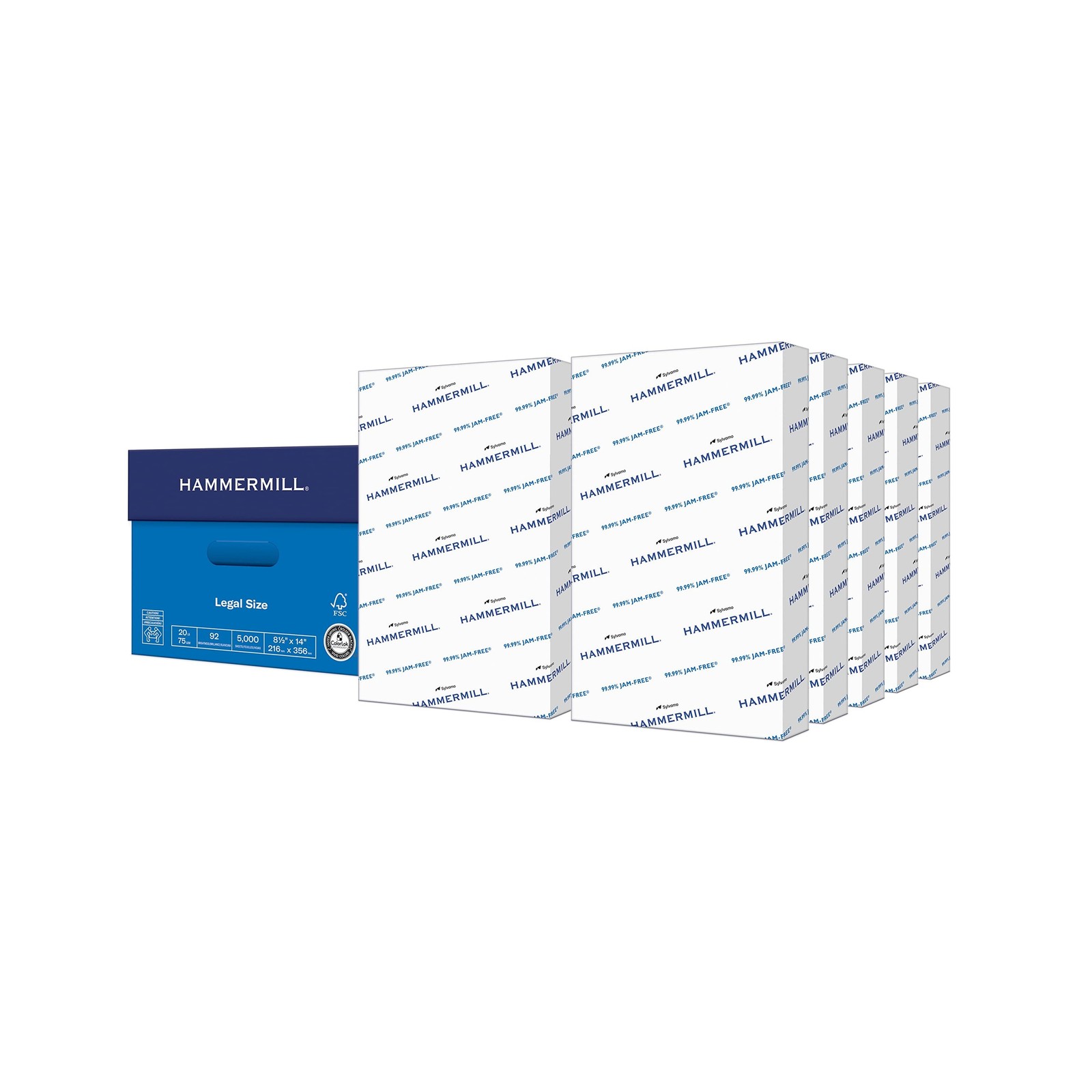 Hammermill Printer Paper, 20 lb Copy Paper, 8.5 x 14 – 10 Ream (5,000 Sheets)…