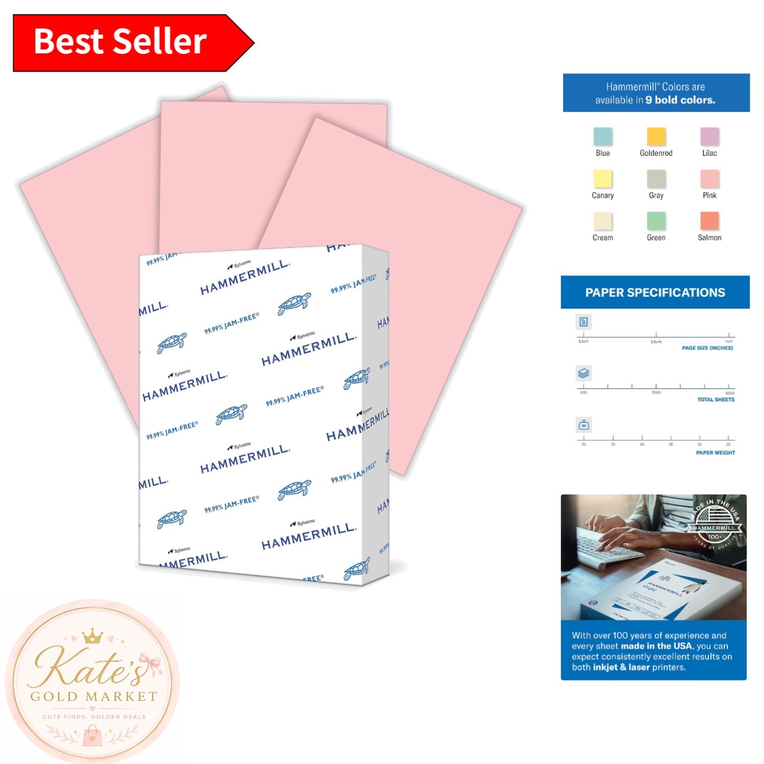 Recyclable 20lb Pastel Pink Paper, 500 Sheets – Perfect for Creative Projects