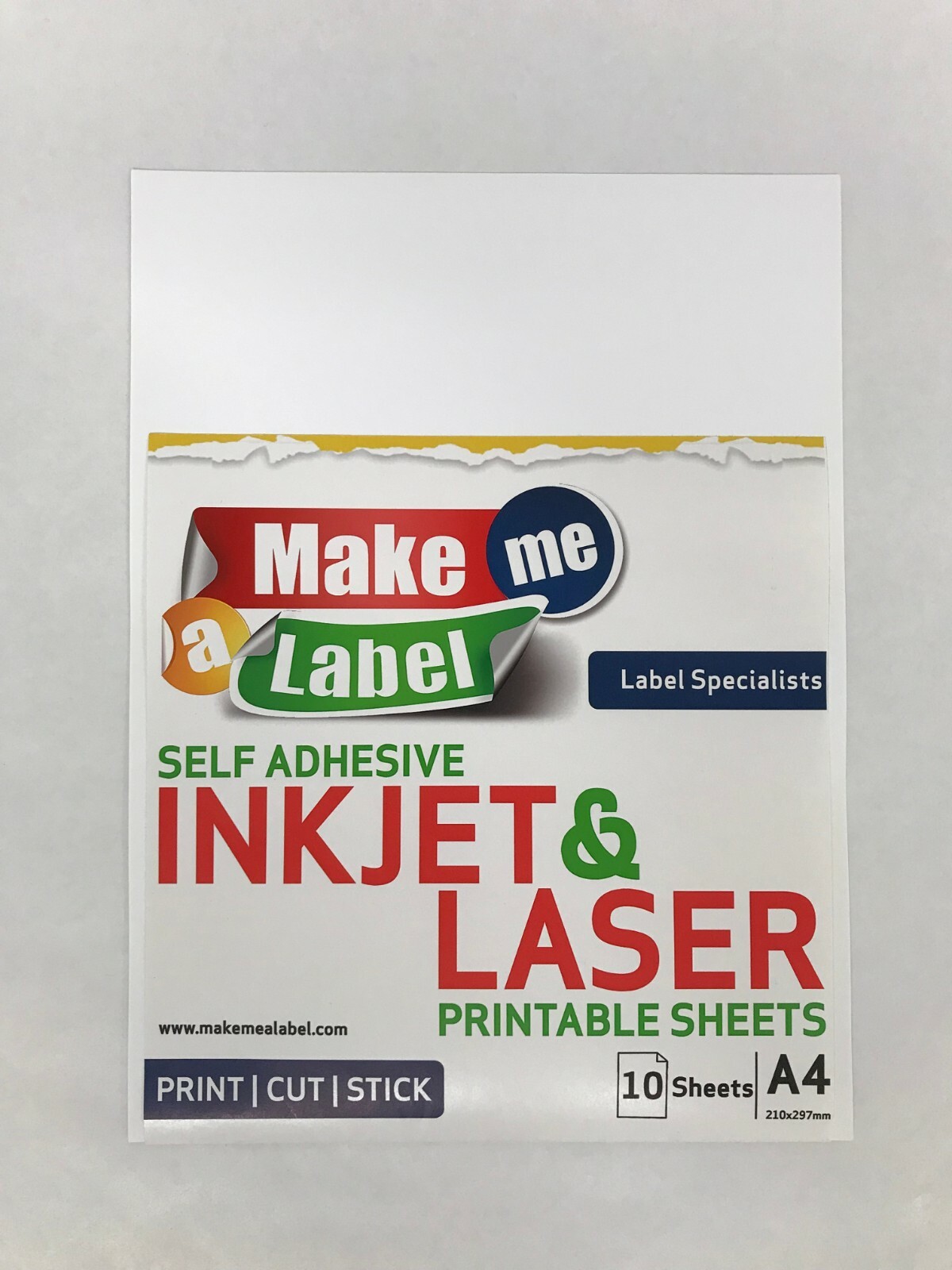 10 Premium White WOODFREE Matt A4 Self Adhesive Inkjet Paper Sticker Sheets