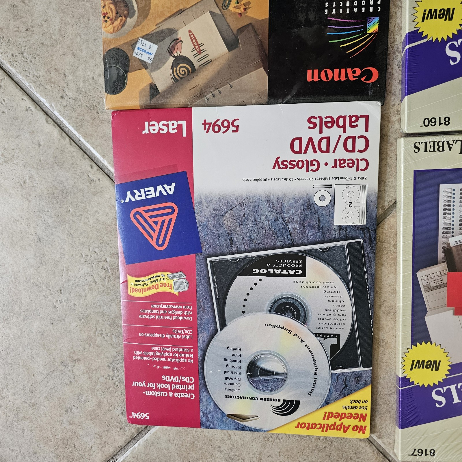 Avery Ink Jet Labels, CD Labels and Canon Iron-On Transfer Paper