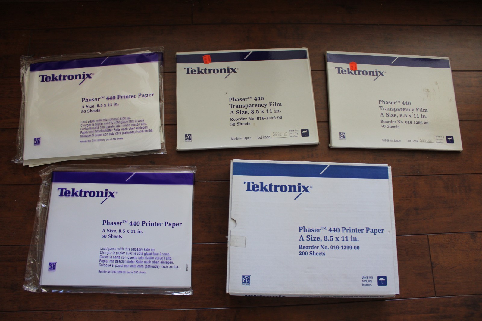 Tektronix Phaser 440 3 Color Transfer Rolls plus of Paper and Transparency Film