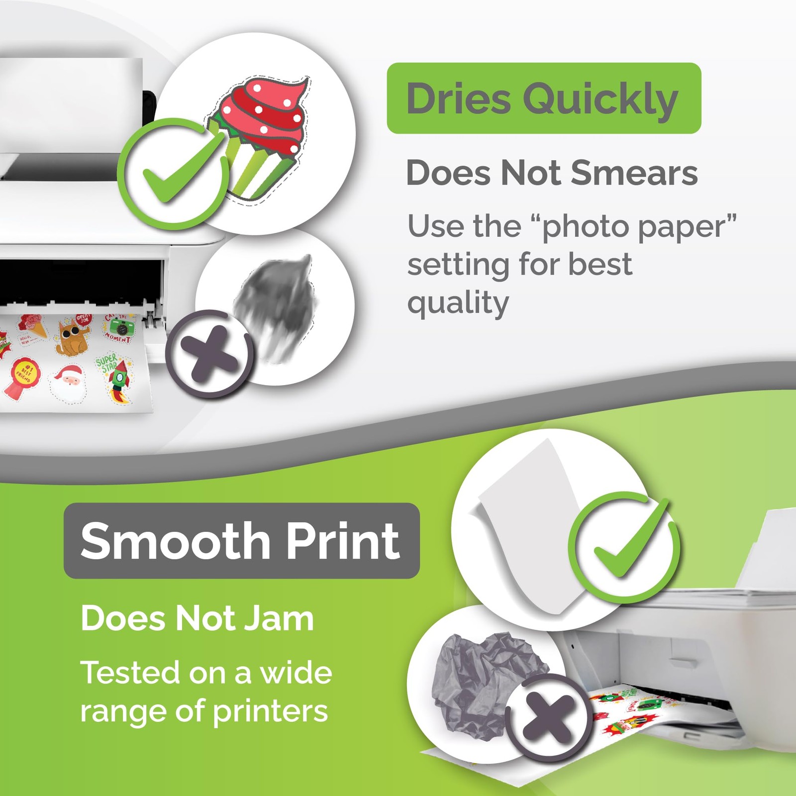 Printable Vinyl Sticker Paper for Inkjet Printers – 34 Matte White Sheets