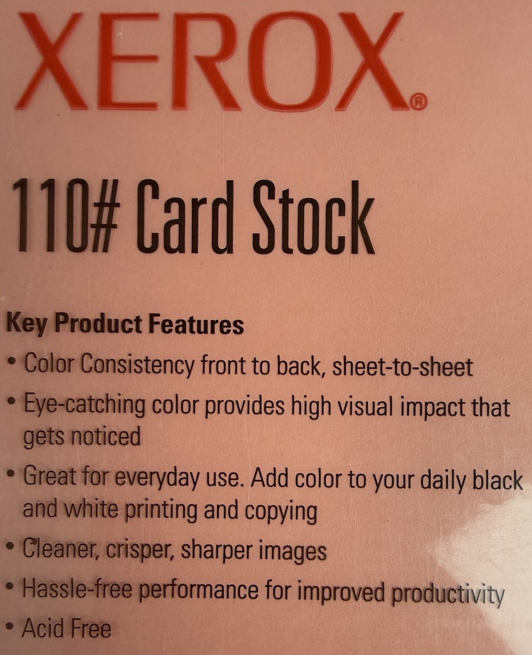 Xerox 110# Card Stock Salmon Copy Printer Paper 250 Sheets 8 1/2″ × 11″