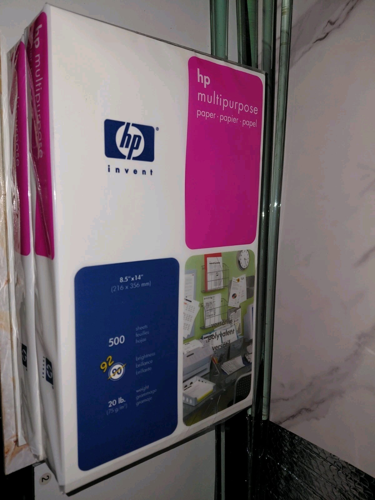 HP invent Multipurpose Paper 8.5X14in 92 bright 20lb 1000 sheets Item