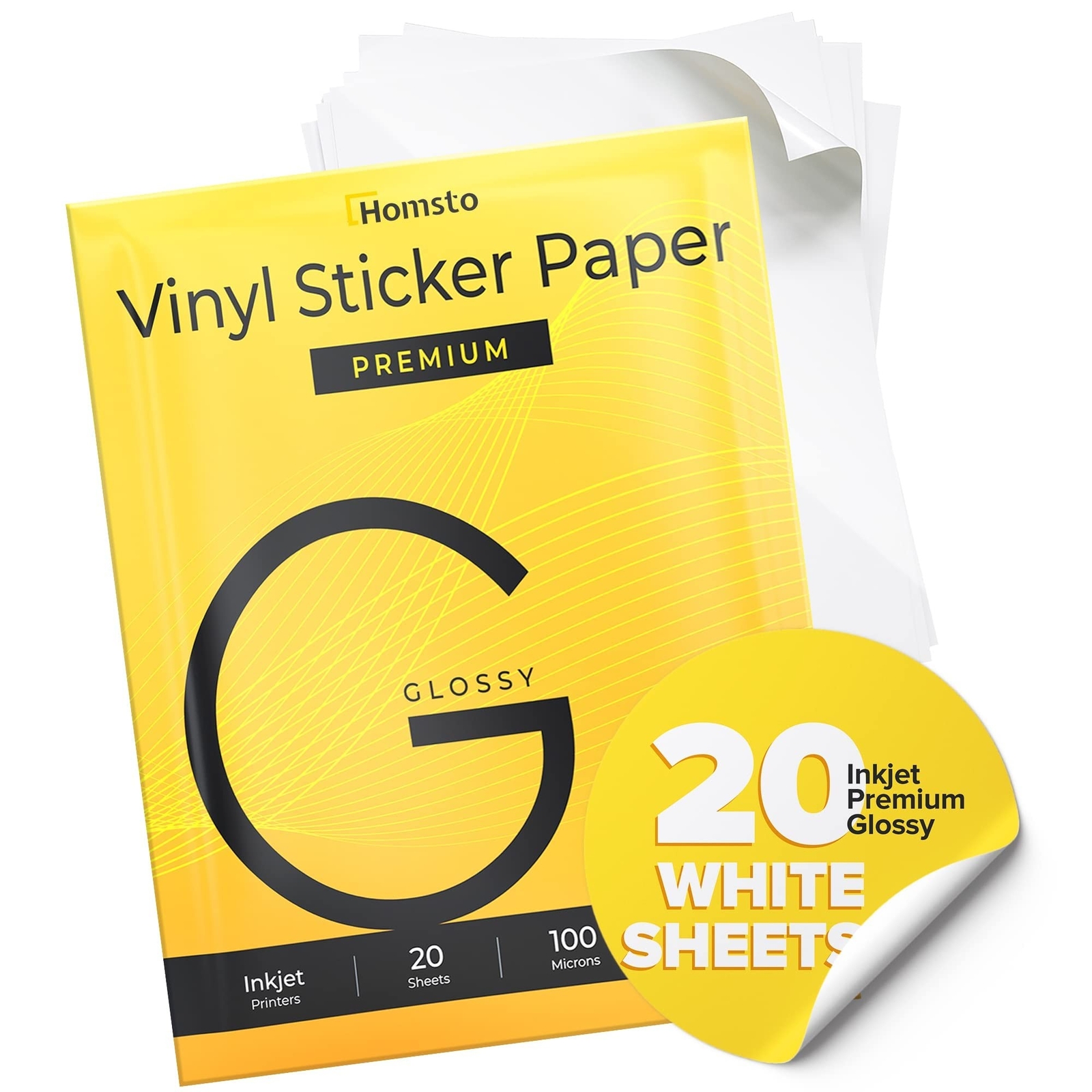Vinyl Sticker Paper, Premium Glossy Printable Vinyl Sticker Paper for Inkjet …