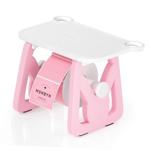Label Holder for Rolls and Fanfold Labels, Thermal Sticker White and Pink
