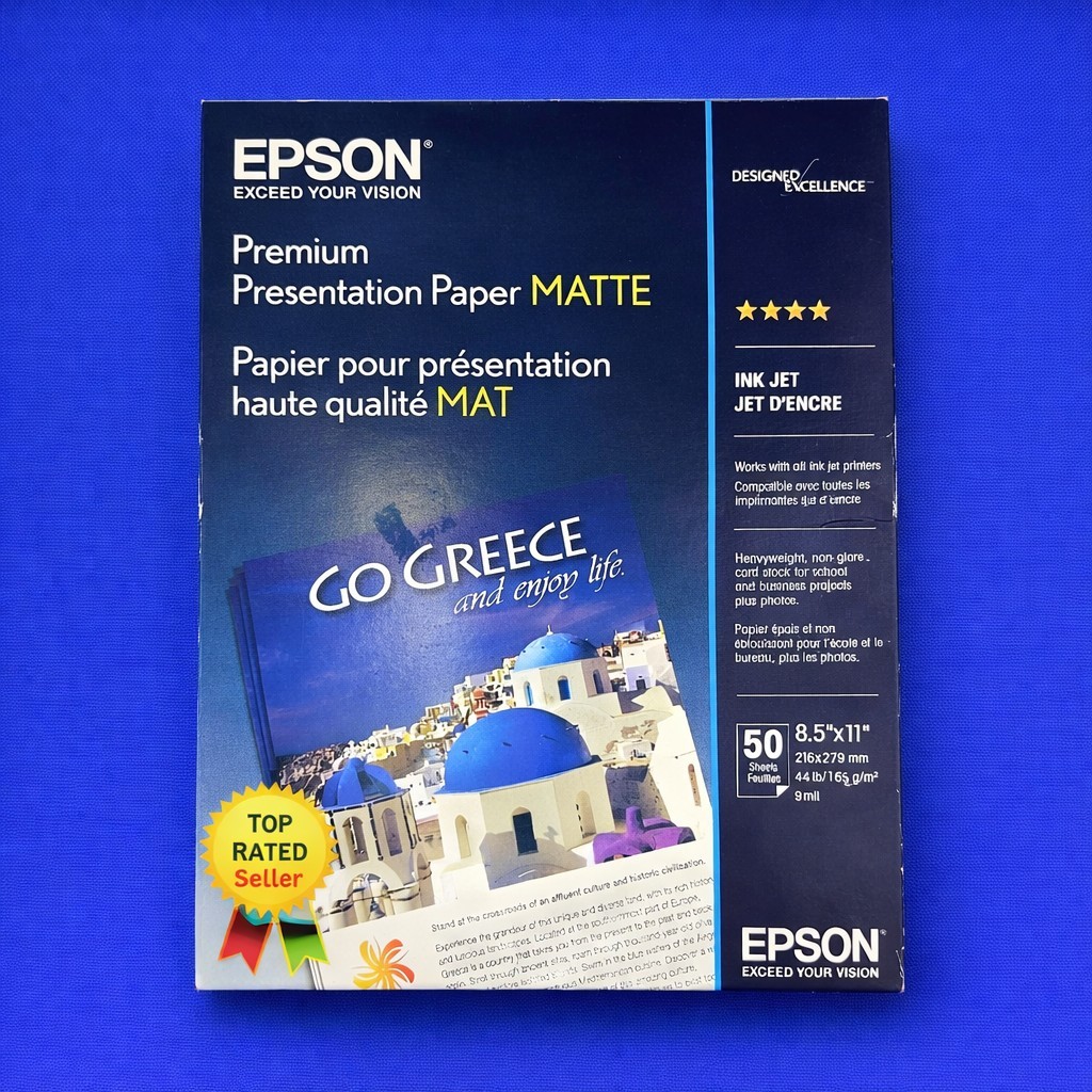 📄 Epson Premium Presentation Paper Matte 8.5×11 S041257 – 50 Sheets 📄