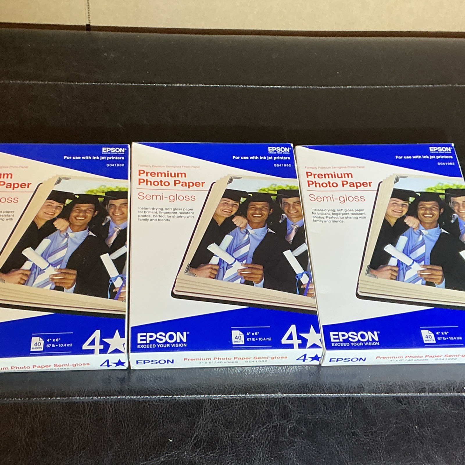 Lot Of 3 Epson Premium Photo Paper Semi Gloss 4″x6″ (40 Sheets Each) 120 Total