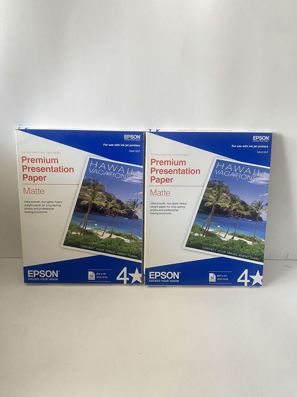 2 Pack Epson Premium Presentation Paper Matte 8.5″x11″ Ink Jet Printers