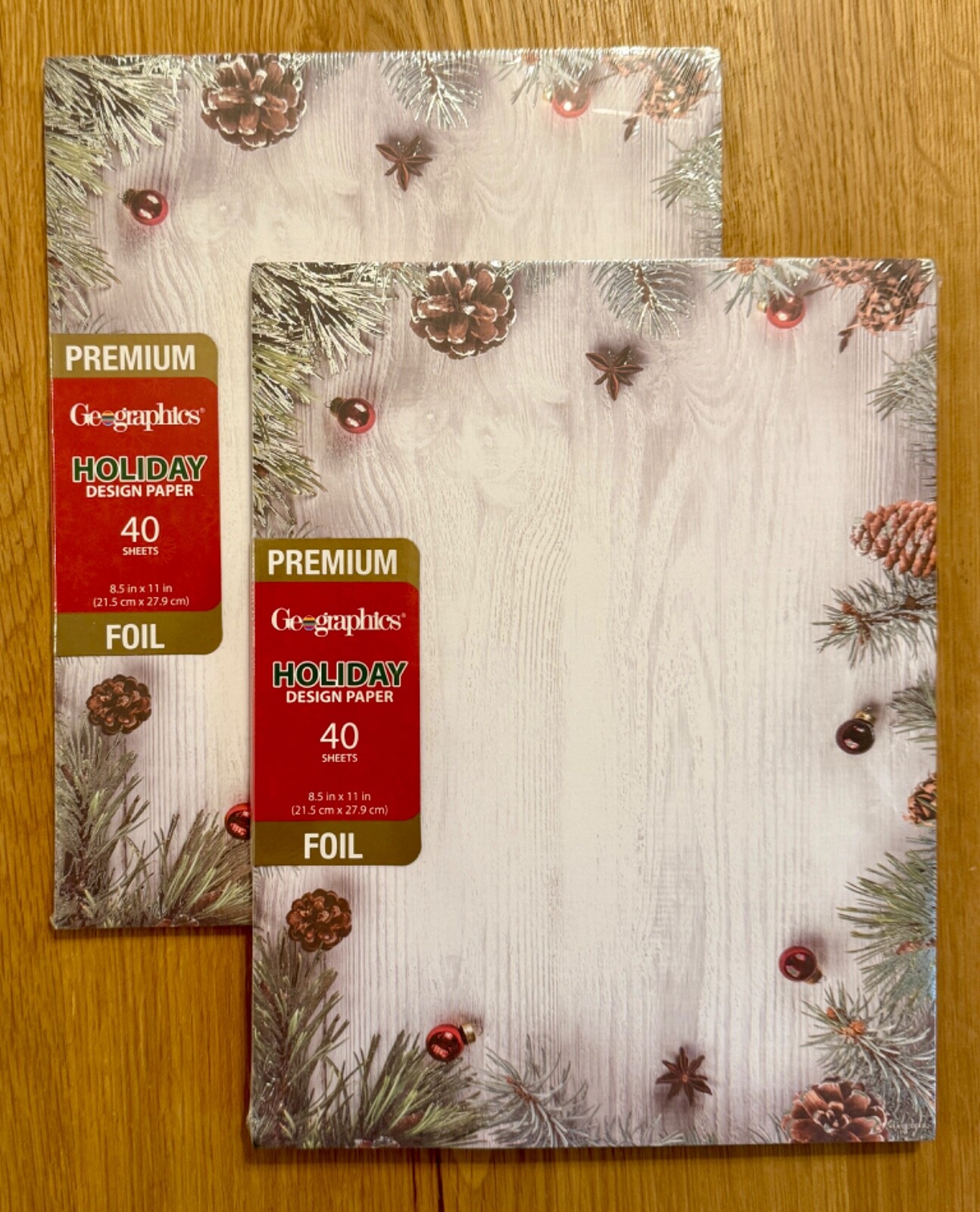 Lot of 2 Packs Christmas Printer Copy Paper Letterhead 8.5×11 Geographics 80 Pgs
