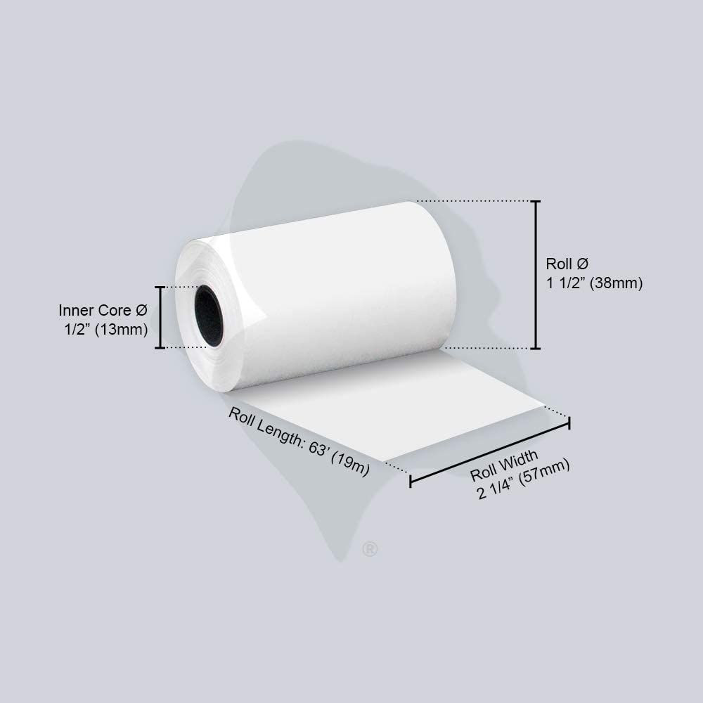 (50) Thermal Paper Rolls 2-1/4 X 63 Ingenico ICT 200 2 1/4″ X 63′, 50 rolls