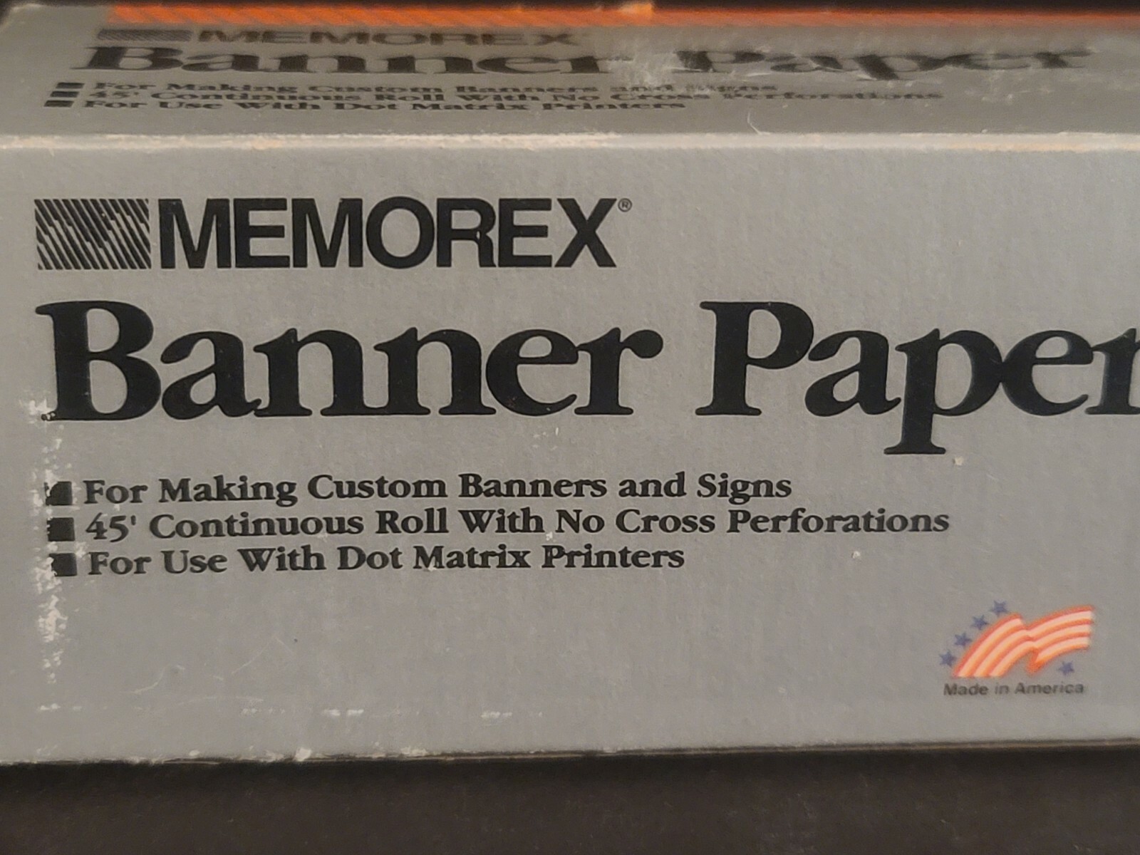 NEW IN BOX Memorex Banner Paper Bold Blue Dot Matrix Printer-I