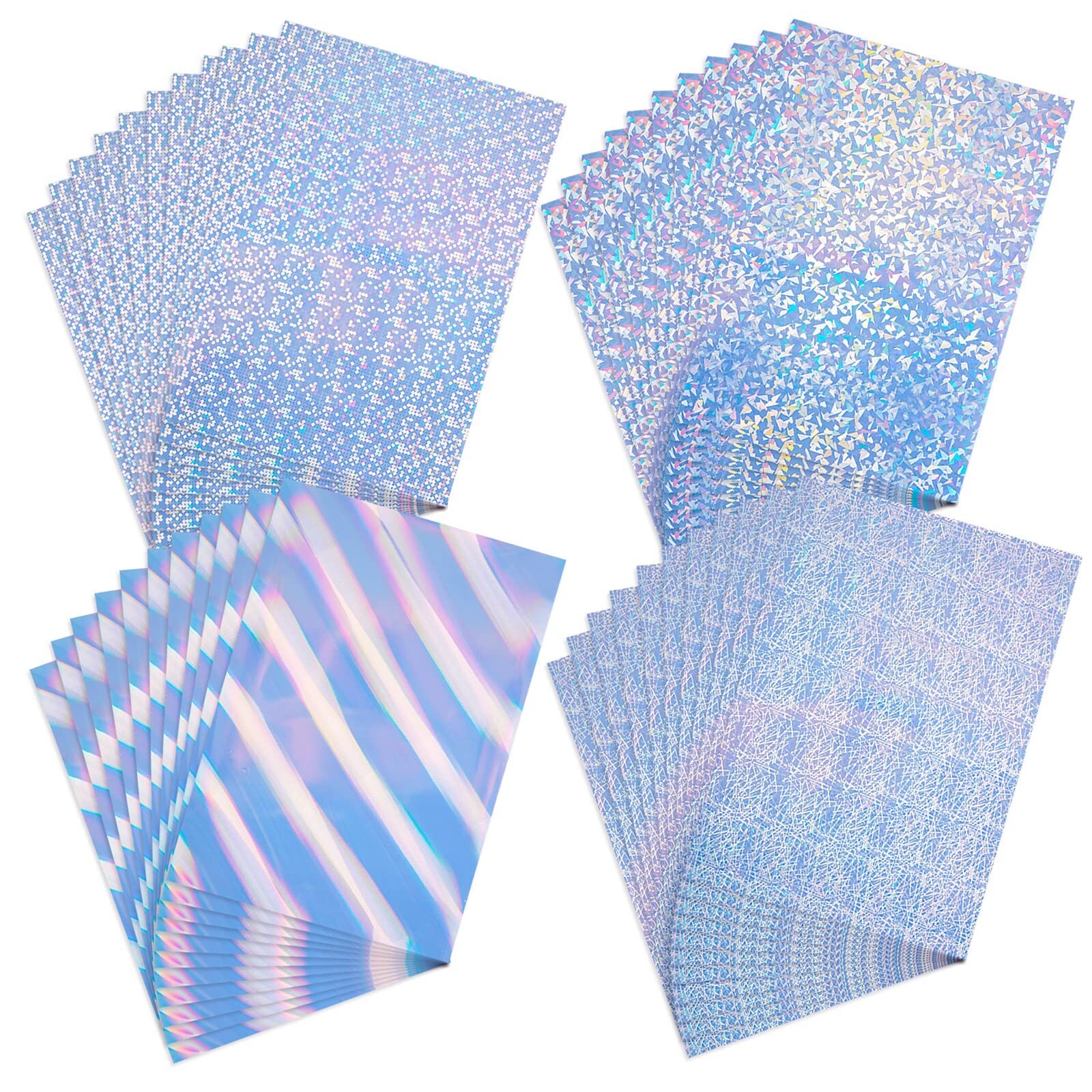 20 Sheets 4 Types Holographic Printable Vinyl Sticker Paper A4 Size Printable…