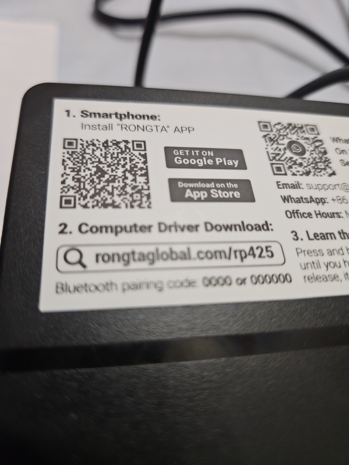 Rongta Bluetooth Thermal Shipping Label Printer, Wireless 4×6 Small, Black