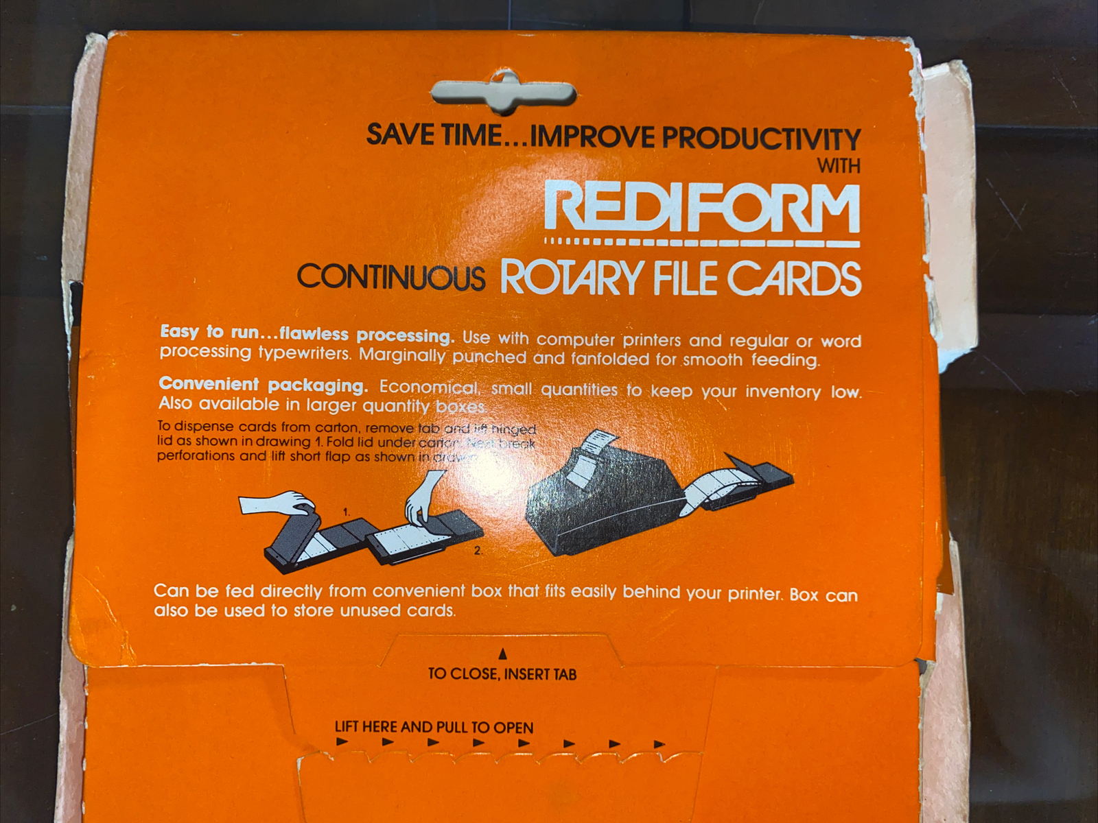 Vintage 1984 RediForm 250 Continuous Index Cards 3in.x6-1/2in.