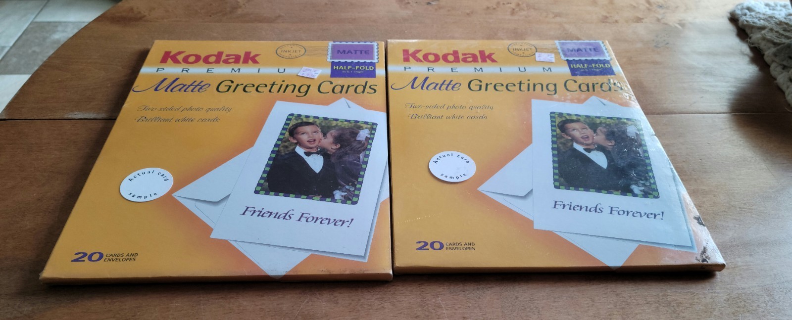 2 Unopened Boxes Kodak Premium Matte Greeting Cards. 20 Ea. Box, 40 Cards Total