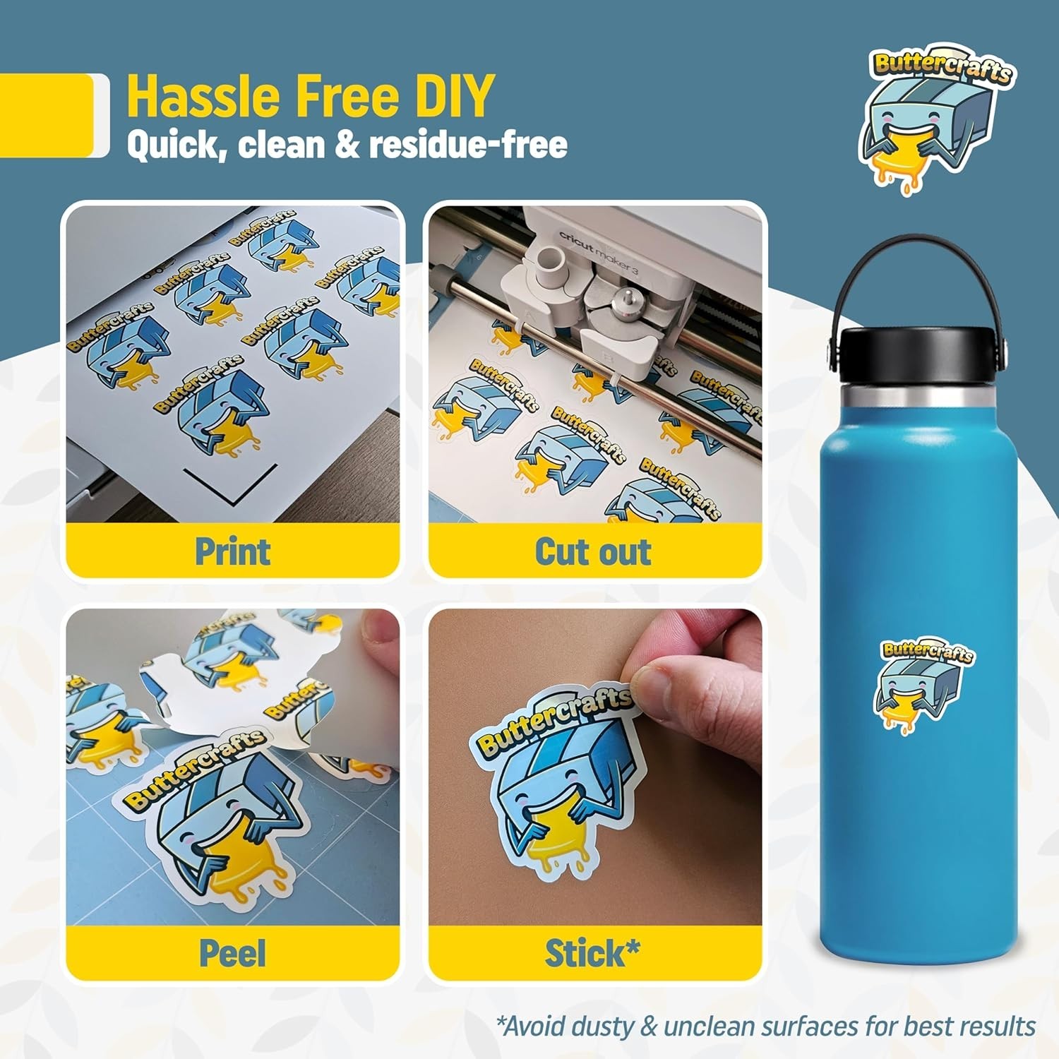 Matte Printable Vinyl Sticker Paper Waterproof 50 Sheets 8.5″x11″, Inkjet Pri…