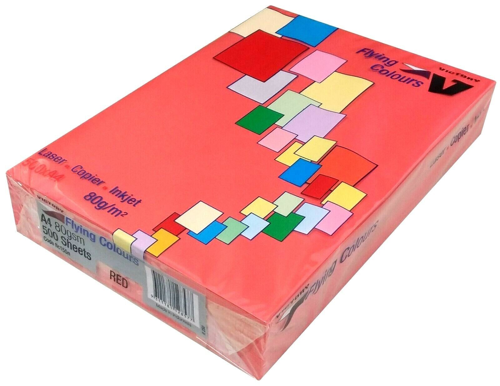 Victory Flying Colours A4 Copy Paper 80gsm Laser Inkjet Red Color 500 Sheets