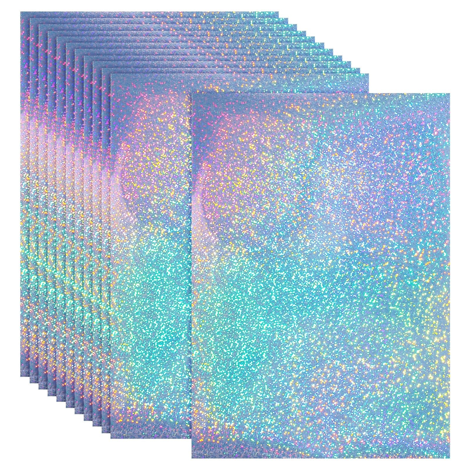 12×8 Inch Printable Holographic Sticker , 12 Sheets Vinyl Sticker A4 Waterpro…