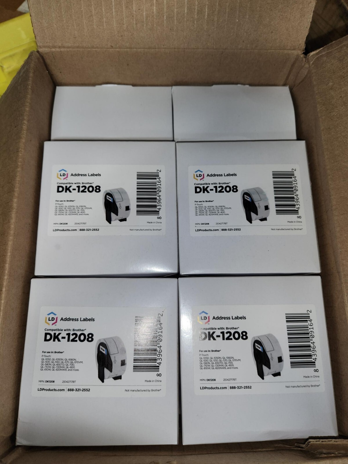 5 LD Compatible Brother DK-1208 Address Labels / 1.4 in x 3.5 in