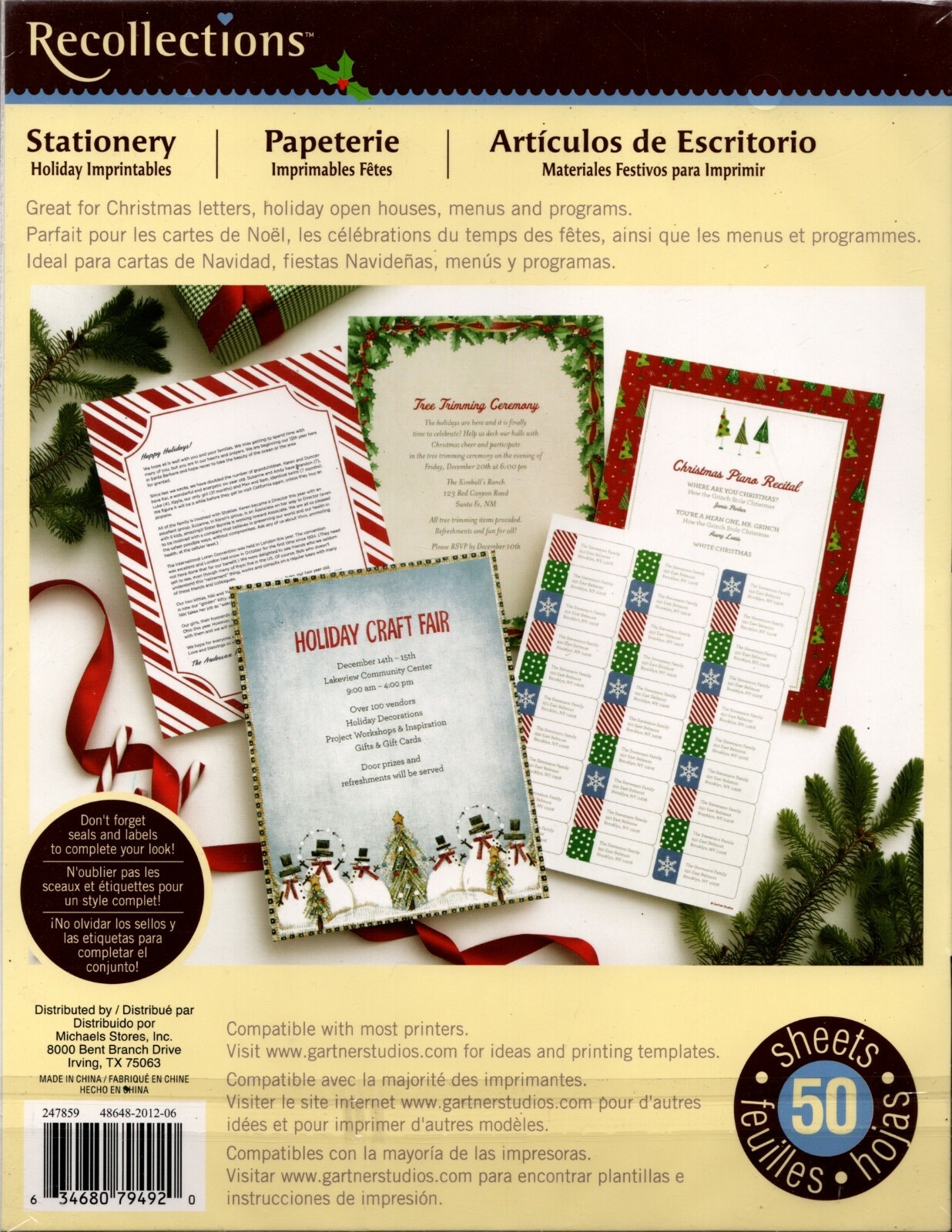 New – Merry Christmas Jolly Santa Claus Theme Computer Letter Paper – 50 Sheets