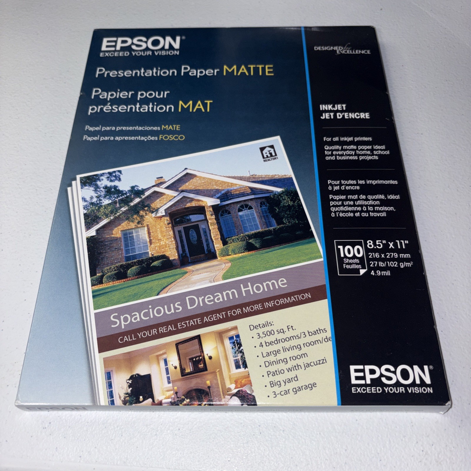 1 Pack EPSON Presentation Paper MATTE Inkjet – NEW & Unopened – 7 Available