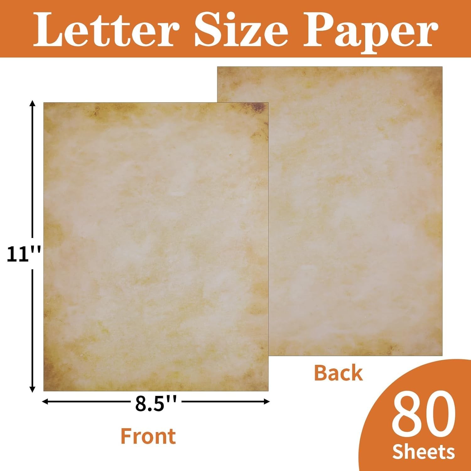 Classic Antique Stationery – 80 Sheets Aged Printer Paper for Creative Invites