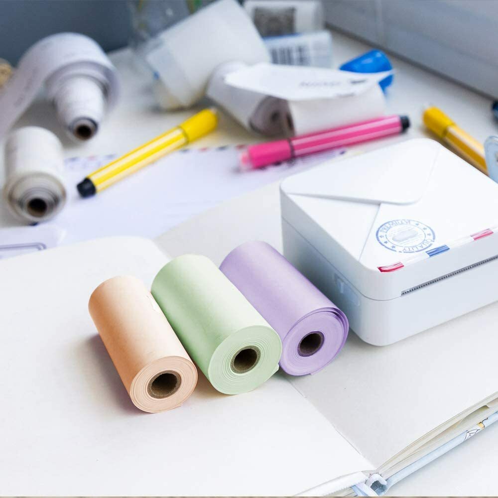 3Roll Phomemo Sticker Paper Colored 53mm Thermal Paper for M02/M03 Printer US