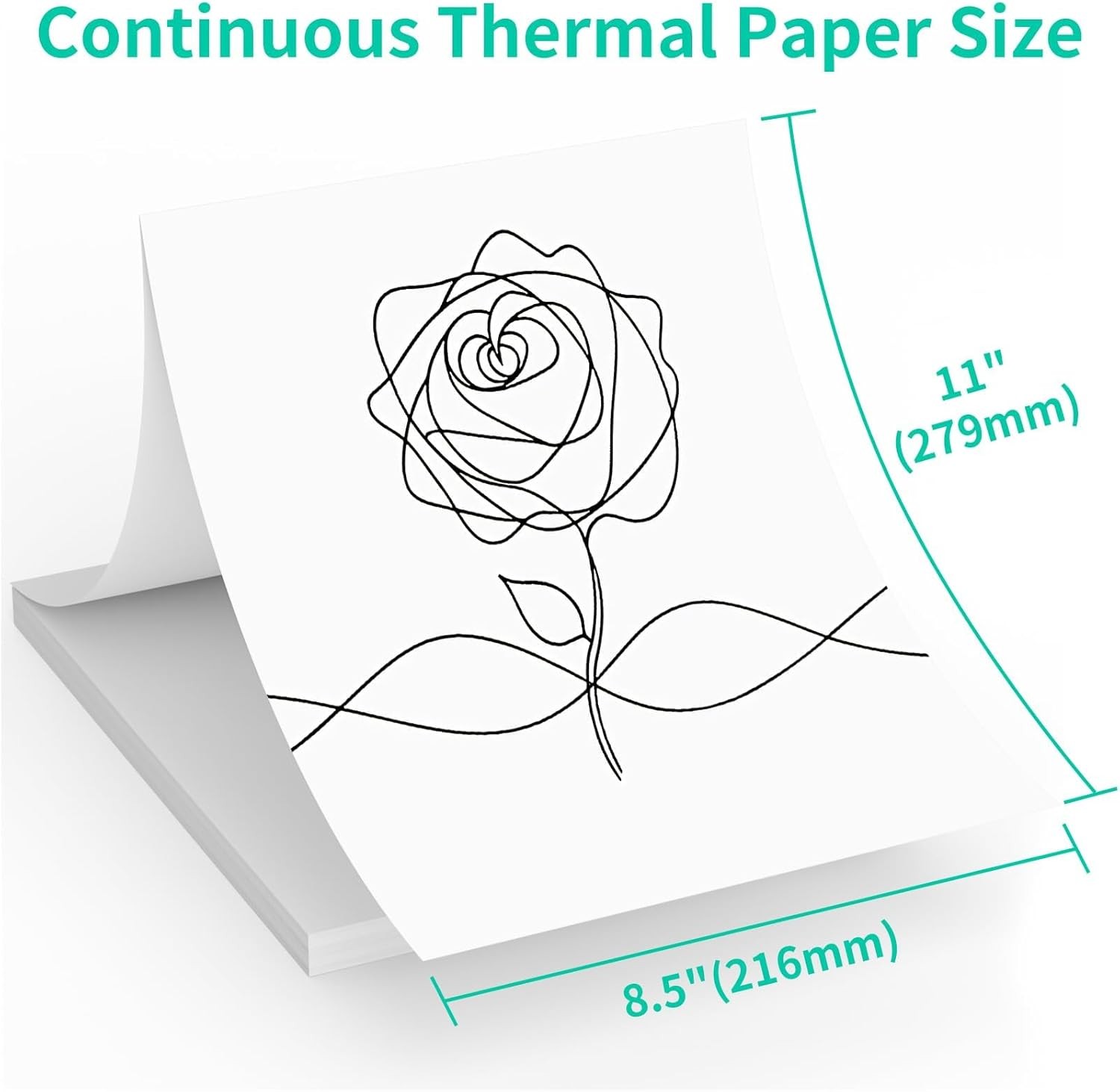 100 Sheets Thermal Printer Paper 8.5 X 11 Inch US Letter Size Thermal Paper