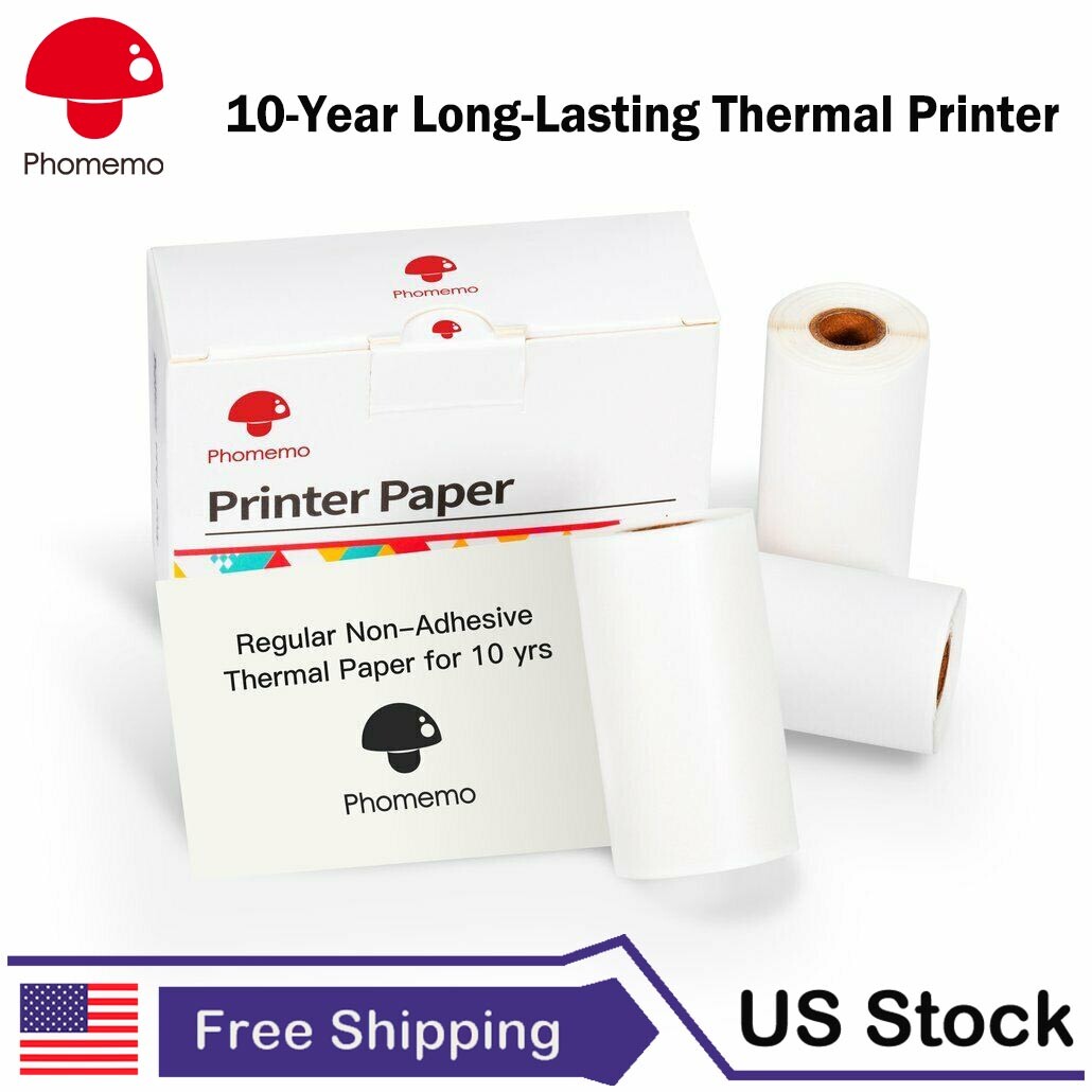 9 Roll Non-Adhesive Thermal Papers Long-Lasting 53mm Labels for Phomemo M02 T02