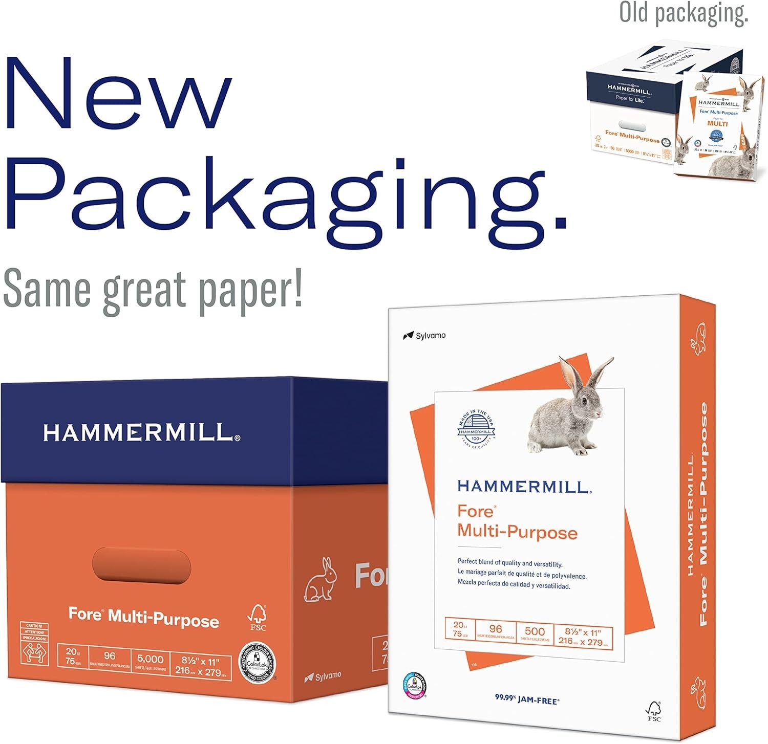 Sustainable 20 lb Copy Paper – 5000 Sheets, 96 Bright, Reliable for All Printers