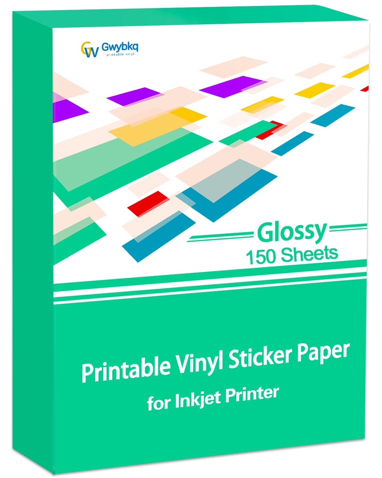 Gwybkq Glossy Printable Vinyl Sticker Paper for Inkjet Printer 150 Sheets 8.5…