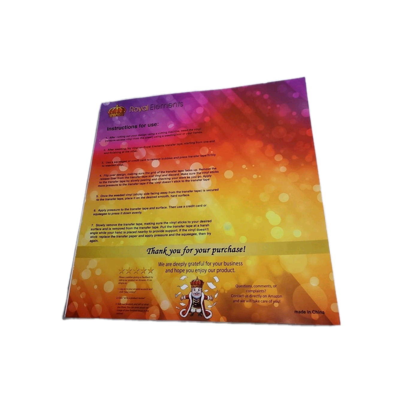 Ink Jet Printable Vinyl Paper Glossy 20 Sheets Self Adhesive Create Designs 12″